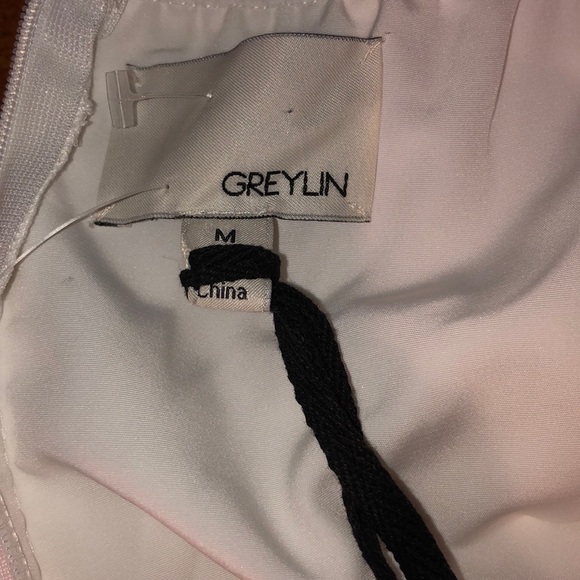 Greylin 100% Silk White Dress M - Picture 5 of 6